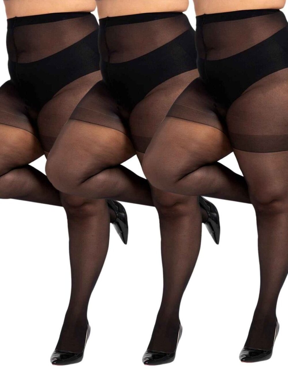 LADYFAN 3 Pairs Plus Size Women’s Sheer Tights/pantyhose N226